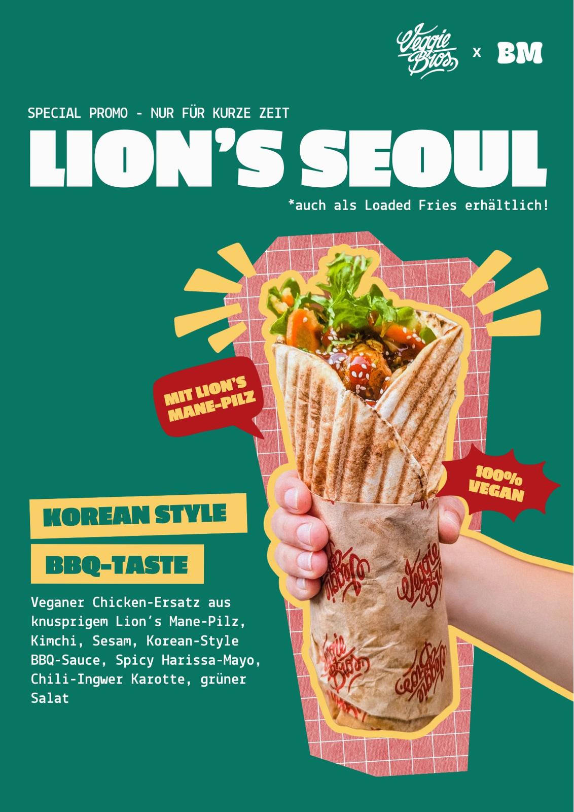 Ein leckerer Wrap von Veggie Bros aus Würzburg mit frittierten Lions Mane und Igelstachelbart von BetterMyco